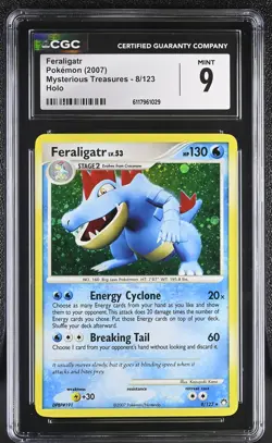 CGC 9 MINT Feraligatr 2007 Mysterious Treasures 8/123 Holo Pokemon Card - Image 1