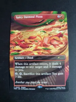 Spicy Oatmeal Pizza (Borderless) Promo MTG Ninja Turtles - Image 1