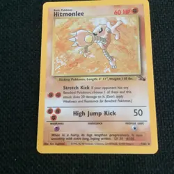 Pokemon TCG Hitmonlee 7/62 Fossil Unlimited Edition Holo Rare LP - Image 3
