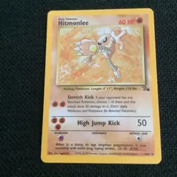 Pokemon TCG Hitmonlee 7/62 Fossil Unlimited Edition Holo Rare LP - Image 4