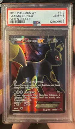 2016 POKEMON XY FATES COLLIDE #119 FULL ART/UMBREON EX PSA 10 - Image 1