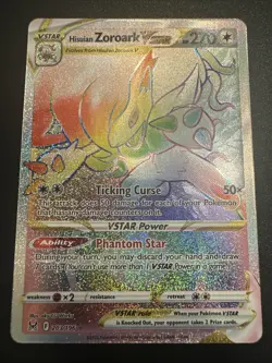 2022 Pokemon SWSH Lost Origin Hisuian Zoroark VSTAR Secret Rainbow Rare #203/196 - Image 1