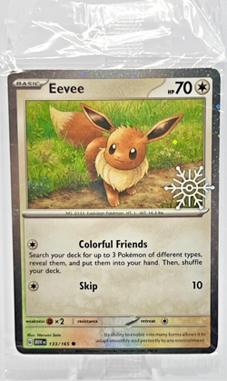 Pokemon Eevee Scarlet & Violet 151 Common #133 Sealed Holiday Calendar Stamp - Image 1