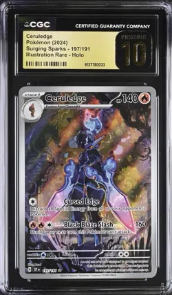 Pokemon Ceruledge 197/191 Illustration Rare Surging Sparks - CGC 10 PRISTINE - Image 1