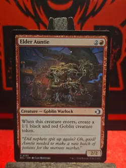 MTG ECL C 0133 Elder Auntie ERROR CARD MISSING INK WHITE BLOTCH NM Unplayed - Image 1