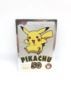 Pokemon Meiji Get Card Metallic Mirror Silver Foil Pikachu Promo Pocket Monster - Image 1