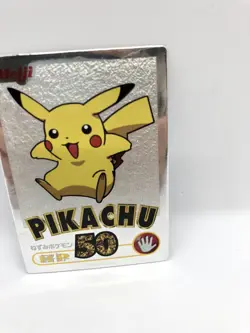Pokemon Meiji Get Card Metallic Mirror Silver Foil Pikachu Promo Pocket Monster - Image 5