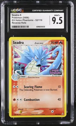 CGC 9.5 MINT+ Seadra EX Holon Phantoms 52/110 Reverse Holo Stamped Pokemon Card - Image 1