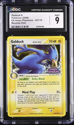 CGC 9 Golduck 2006 EX Holon Phantoms 43/110 Reverse Holo Stamped Pokemon Card - Image 1