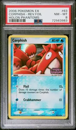 Pokemon Card Corphish 63/106 Reverse Holo EX Holon Phantoms PSA 8 NM-MT - Image 1
