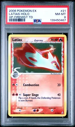 2006 POKEMON EX HOLON PHANTOMS FIREMIST THEME DECK #21 LATIAS-HOLO PSA 8 - Image 1