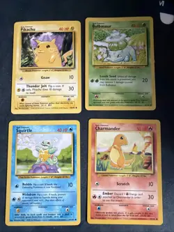 Pokemon TCG - Base Set Starter Bulbasaur Charmander Squirtle Pikachu - WOTC 1999 - Image 1