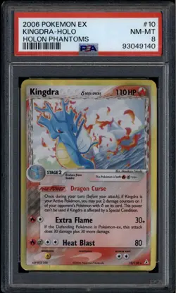 2006 Pokemon EX Holon Phantoms 10 Kingdra HOLO R PSA 8 NM-MT - Image 1