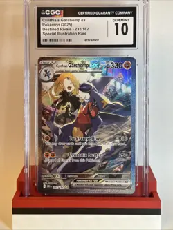 Pokemon TCG Cynthia's Garchomp EX 232/182 Destined Rivals 2025 SIR CGC GM 10 - Image 1