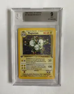 1999 Pokemon Fossil 1st Edition Magneton Holo BGS 9 Mint Vintage 90s 11 11/62 - Image 1