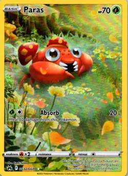 Pokemon TCG Paras GG32/GG70 Crown Zenith: Galarian Gallery Holo NM (SKU 1-2) - Image 1