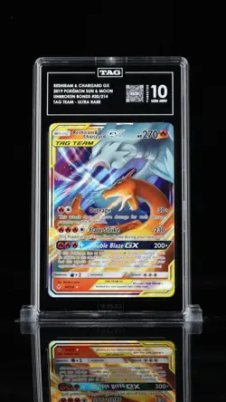 2019 Pokemon Unbroken Bonds Reshiram Charizard GX Tag Team 20/214 TAG 10 - Image 1