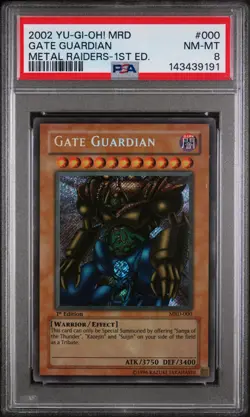 Yu-Gi-Oh! Gate Guardian Metal Raiders 1st Edition Secret Rare MRD-000 PSA 8 2002 - Image 1