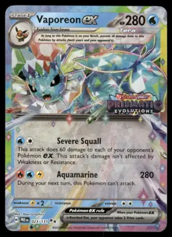 Pokemon Cards Vaporeon ex 023/131 Prismatic Evolutions STAMPED Double Rare NM - Image 1