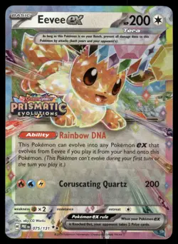 Pokemon Cards Eevee ex 075/131 Prismatic Evolutions STAMPED Double Rare NM - Image 1