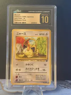CGC Pristine 10 Meowth #16 VHS Intro Pack Vintage 1999 Pokemon Card JPN *POP 5* - Image 5