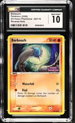CGC 10 GEM MINT Barboach Holon Phantoms 60/110 Reverse Holo Stamped Pokemon Card - Image 1