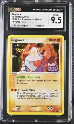 CGC 9.5 Regirock EX Holon Phantoms 28/110 Reverse Holo STAMPED Pokemon Card - Image 1