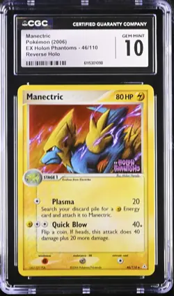 CGC 10 Manectric EX Holon Phantoms 46/110 Reverse Holo Stamped Pokemon Card - Image 1