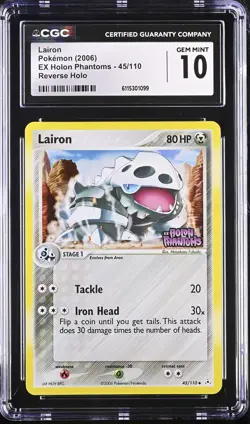 CGC 10 Lairon EX Holon Phantoms 45/110 Reverse Holo Stamped Pokemon Card - Image 1
