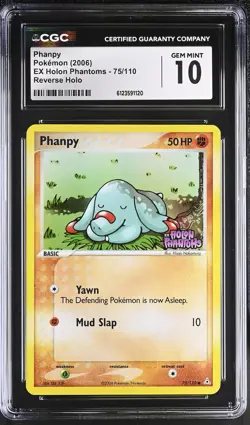 CGC 10 Phanpy 2006 EX Holon Phantoms 75/110 Reverse Holo STAMPED Pokemon Card - Image 1