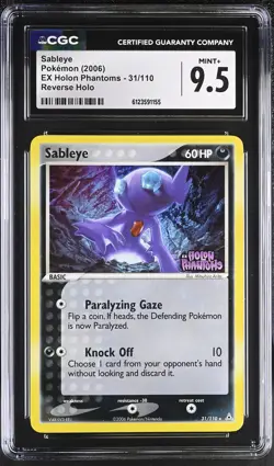 CGC 9.5 Sableye 2006 EX Holon Phantoms 31/110 Reverse Holo STAMPED Pokemon Card - Image 1