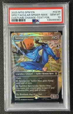 2025 MTG Magic Marvel Spectacular Spider-Man Borderless Foil #236 0236 PSA 10 - Image 1