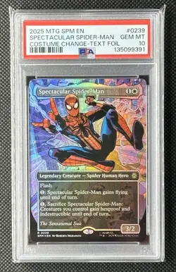 2025 MTG Magic Marvel Spectacular Spider-Man Borderless Foil #239 0239 PSA 10 - Image 1