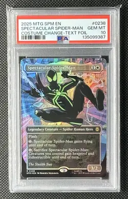 2025 MTG Magic Marvel Spectacular Spider-Man Borderless Foil #238 0238 PSA 10 - Image 1