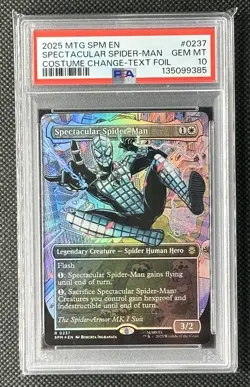 2025 MTG Magic Marvel Spectacular Spider-Man Borderless Foil #237 0237 PSA 10 - Image 1