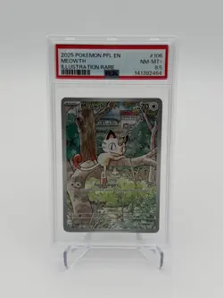 2025 POKEMON PFL EN-PHANTASMAL FLAMES ILLUSTRATION RARE #106 MEOWTH PSA 8.5 - Image 1