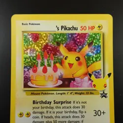 Birthday Pikachu 24 Pokemon Celebrations Collection Holo Card - Image 2