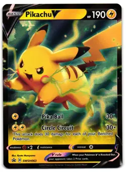 Pikachu V SWSH063 - SWSH Black Star Promo Pokemon TCG - M/LP Card - Image 1