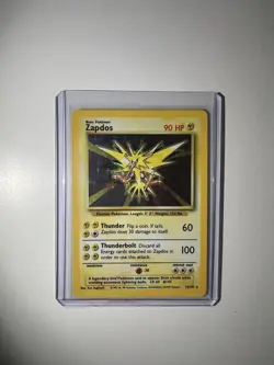 1999 Pokemon Base Set Zapdos Holo 16/102 Light Play NM – Legendary Bird Holofoil - Image 1