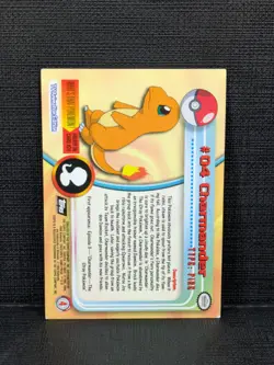 Charmander #4 Topps 1999 Pokemon Tv Series 1 Black Logo MP - Image 2