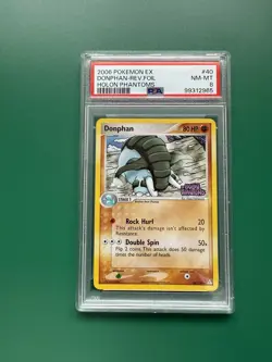 2006 POKEMON EX HOLON PHANTOMS #40/110 DONPHAN REVERSE HOLO PSA 8 - Image 1
