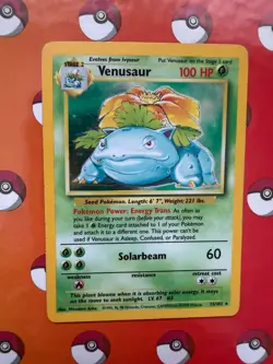 Pokemon Venusaur Base Set Unlimited Holo Rare #15/102 MP-HP - Image 1