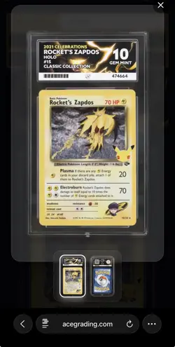 Rocket's Zapdos 15/132 Holo Celebrations Classic Collection Pokemon ACE 10, 664 - Image 1