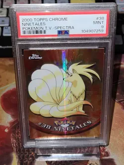 Pokemon Topps Chrome 2000 Ninetales #38 Spectra PSA 9 Mint Graded Card - Image 1