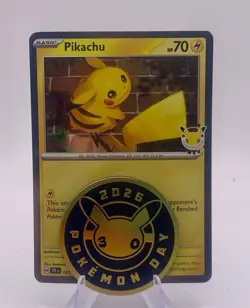 Pikachu (Pokemon Day 2026) 051/162 Miscellaneous Cards & Products Holo w/ Coin - Image 1