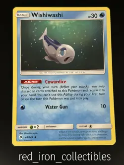 Wishiwashi 44/149 Uncommon Sun & Moon Base Pokemon Card 2017 - Image 1