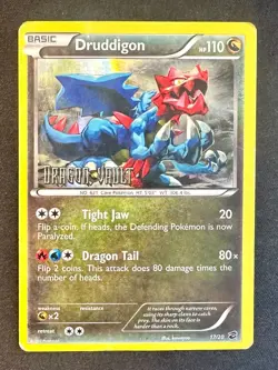 Druddigon 17/20 B&W Dragon Vault Pokemon Card Exclusive Holo Rare Stamped - Mp - Image 1