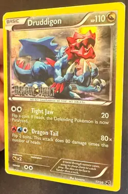 Druddigon 17/20 B&W Dragon Vault Pokemon Card Exclusive Holo Rare Stamped - Mp - Image 3