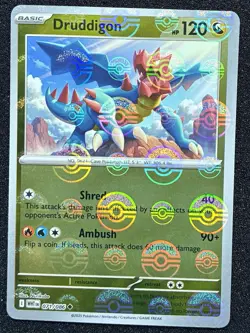Druddigon 071/086 Pokemon Pokeball Reverse Holo Uncommon SV: White Flare Card NM - Image 1