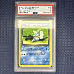Pokemon TCG Dark Wartortle Card 46/82 Team Rocket 2000 Uncommon PSA 9 - Image 1